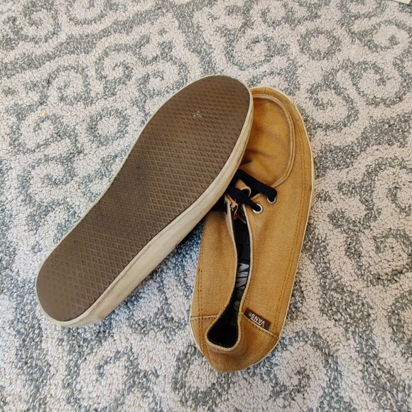 VANS Men's Dark Khaki Tan Canvas Off The Wall Skater Sneakers Loafer Shoes 6.5 - Picture 9 of 10